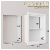 Solid Wood 14 X 18 Recessed Medicine Cabinet,2-Tier, Medicine Cabinet Organizer,Wall Niche, Bathroom Wall Cabinet, recessed bathroom Cabinet,Recessed Wall Cabinet, Bathroom Cabinet With Storage, White