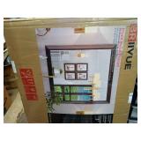 Briivue 36x36 Inch Black Bathroom Mirror for Wall, Thick Metal Framed Rectangle Mirrors for Over Sink, Bedroom, Living Room, Entryway, Anti-Rust, HD Tempered Glass - Retail: $140