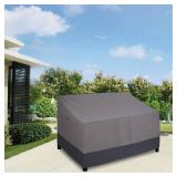 Easy-Going Waterproof Outdoor Loveseat, Heavy Duty 2-Seater Patio Couch, Windproof Outdoor Furniture with Air Vent (76W x 32.5D x 33H inch, Gray/Dark Gray) - Retail: $31