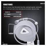 Retractable Garden Water Hose Reel Storage Gun Rewind Wall Mount 32Feet/65Feet/100Feet (32 Feet) - Retail: $28