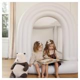 PLAYSMOL Mini Rainbow Inflatable Bounce House, Jumping House for Indoor Play, Bouncy Castle for Toddlers & Kids 3-6, Easy Set Up & Storage - Retail: $230