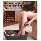 OOAMBB Collapsible Foot Spa with Heat, Bubble,Temp Control,Remote Control, Color Touch Screen Foot Bath Massager with 6 Massage Rollers,Foot Soaking Tub,Pedicure Foot spa for Stress Relief (Deep Grey)