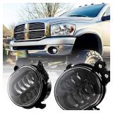 BICYACO New Version LED Fog Light Compatible with Dodge Ram 1500 2002-2008 Dodge Ram 2500/3500 Pickup Truck 2003 2004 2005 2006 2007 2008 2009-1 Pair Black - Retail: $70