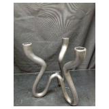 Triple Candle Holder Candelabra - Cast Iron Metal Taper Candlestick Stand with Matte Black Finish - Elegant Wedding Centerpiece for Home, Dining, Event Decor - Retail: $54