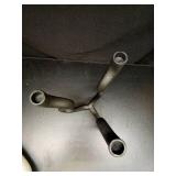 Triple Candle Holder Candelabra - Cast Iron Metal Taper Candlestick Stand with Matte Black Finish - Elegant Wedding Centerpiece for Home, Dining, Event Decor - Retail: $54