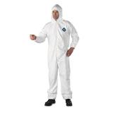 DuPont Tyvek 400 Hooded Coveralls with Elastic Wrists & Ankles Size Large.  White Front/Blue Back 25 ct. - Retail: $152