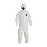 DuPont Tyvek 400 Hooded Coveralls with Elastic Wrists & Ankles Size Large.  White Front/Blue Back 25 ct. - Retail: $152