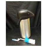 Coffee Carafe for Keeping Hot - Gezoss 102OZ / 3L Airpot Coffee Dispenser with Pump - Large Coffee Thermos for Hot Drinks Tea Liquid - Insulated Stainless Steel Hot Water Beverage Urn for Parties - Re