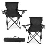 WEIDIORME 2 Pack Lightweight Camping Chairs for Adults & Teens, 250LBS Capacity Foldable Portable Chairs with Carry Bag, Compact Design for Camping, Beach, Picnics, and Outdoor Events - Retail: $40