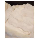 blunique Ultra Soft Cozy Faux Fur Throw Blanket, Fuzzy Plush Thick Bubble Blanket, Luxury Fluffy Blanket for Couch, Sofa, Bedroom, and Living Room, 50x60 Inches, Off White - Retail: $50