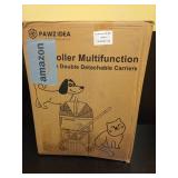 PAWZIDEA Double Pet Stroller with 2 Detachable Carriers, Portable Dog Crate for Car Travel & TSA-Approved Expandable Cat Carrier, Foldable Lightweight Jogger Stroller for 2â4 Cats or Small/Medium