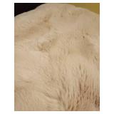 Ghouse Faux Rabbit Fur Round Rug 8ft Light Brown Beige Round Rugs for Bedroom Decor Fluffy Area Rugs for Living Room, no-Shedding Carpet Sheepskin Washable Rug Rome Decor - Retail: $220
