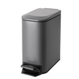 Cesun Small Bathroom Trash Can with Lid Soft Close, Step Pedal, 6 Liter / 1.6 Gallon Stainless Steel Garbage Can with Removable Inner Bucket, Anti-Fingerprint Finish (Gray) - Retail: $40