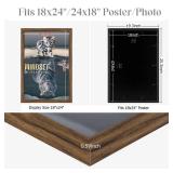 JDZIVTOP 18x24 Frame Rustic Brown, 24x18 Poster Frame Natural, Retro 18 by 24 Canvas Picture Frame, Large Gallery Family Concert Portrait Photo Wall Frame Anniversary/Wedding/Thank you/Christmas Gift 