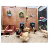 Automatic Port Chicken Feeder and Cup Waterer Set - Chicken Coop Accessories, No Waste Poultry Feeder, 3 Gallon/16 Pounds - Retail: $40