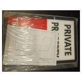 FEISIER Private Property No Trespassing Sign, Aluminum Private Road Sign, 12 * 18 Inch Private Residence Sign, Indoor or Outdoor Use DC12V. - Retail: $120