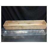 CYS EXCEL Rectangle Wood Planter Box with Removable Plastic Liner (H:4\" Open:34\"x5\") | Multiple Size Choices Wood Rectangular Planter | Indoor Decorative Window Box - Retail: $45
