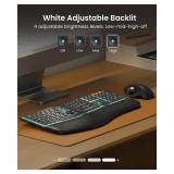 ProtoArc Backlit Bluetooth Ergonomic Keyboard, EK01 Plus Full Size Wireless Split Keyboard with Dual Bluetooth and USB, Cushioned Wrist Rest, Rechargeable, Compatible with Windows/Mac/Android, Green -