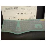 ProtoArc Backlit Bluetooth Ergonomic Keyboard, EK01 Plus Full Size Wireless Split Keyboard with Dual Bluetooth and USB, Cushioned Wrist Rest, Rechargeable, Compatible with Windows/Mac/Android, Green -