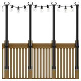 5 Ft String Light Poles 4 Pack, String Light Poles for Outside with Fixing Clips,Hanging Light Poles for Deck Fence Garden Backyard Wall Bistro,Metal Poles for Outdoor String Lights - Retail: $50