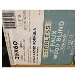 Lotus & Windoware Cordless 2  Faux Wood Room Darkening Horizontal Blind  35  W x 60  L  Bright White  Smooth - Retail: $98