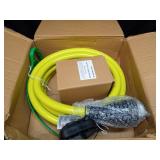 Campzlly 50 Amp Generator Cord 15FT and Power Inlet Box, NEMA 14-50P Male to SS2-50R 125/250V Twist Lock Connector with Pre-Drilled NEMA SS2-50P Generator Inlet Box for Generator to House, ETL Listed 