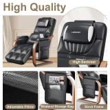 LEERCON Massage Chair Full Body, L-Track 4D Zero Gravity Shiatsu Heating Massage Recliner Chair,PU Leather,Adjustable Footrest for Study, Office, Living Room, Assembly Required - Retail: $699
