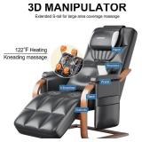 LEERCON Massage Chair Full Body, L-Track 4D Zero Gravity Shiatsu Heating Massage Recliner Chair,PU Leather,Adjustable Footrest for Study, Office, Living Room, Assembly Required - Retail: $699