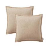 My Texas House 20  x 20  Allie Reversible Solid Rose Pink Cotton Decorative Pillow Covers (2 Count)