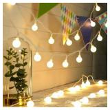 Mainstays Indoor 50-Count LED Globe Lights  with Frosted White G20 Globes  AC-Adaptor  4.5 Volts 2 pack