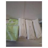 18x18 White Throw Pillow Inserts 3 pack with lime green pillow cases