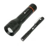Ozark Trail 1500 Lumen Focusing Flashlight with Bonus Penlight  Waterproof  Black