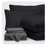 FUL SIZE BLANKET COMFORTER SET BLACK AND GRAY