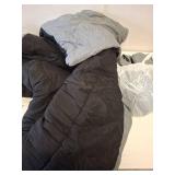 FUL SIZE BLANKET COMFORTER SET BLACK AND GRAY