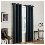 Sun Zero 2-pack Arlo Textured Thermal Insulated Grommet Curtain Panel Pair  Navy  40  W x 63  L