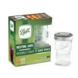 Ball Nesting Mason Jar Set with Lids & Bands for Canning or Drinkware  Wide Mouth  Pint  4-Pack