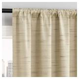 Sun Zero Sylvan Slub Stripe Thermal Blackout Rod Pocket Curtain Panel  40 x84   Taupe