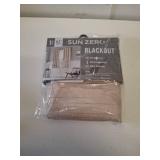 Sun Zero Sylvan Slub Stripe Thermal Blackout Rod Pocket Curtain Panel  40 x63   Taupe ONE PANEL