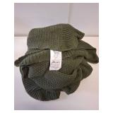 Better Homes and Gardens, Chunky Knit Deep Green Throw, Cotton-Blend, 50\"x60\", 2.3 LB, All Ages