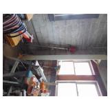 8 Foot Long Pine Bench - Standing On end