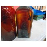 4 Vintage Amber Bottles - 1 prohibition era ?