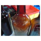 4 Vintage Amber Bottles - 1 prohibition era ?