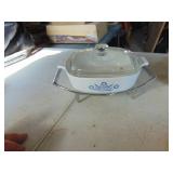 2 Corning ware Casseroles with Lids - 1 Carrier