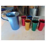 Aluminum Pitcher and Tumblers