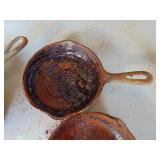 3 Cast Iron Pans - needs cleaned up