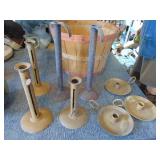 8 Vintage Metal Candle holders