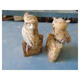 Pair of Owl Book Ends - Cast - - Marked Japan - finish needs attention