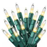 FACTORY SEALED - PREXTEX 100 Count Clear Christmas Lights - 20 ft Ultra Bright String Lights with Green Wire for Indoor and Outdoor Use, Christmas Trees, Holidays, Patios and Garden
