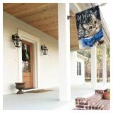 (UNUSED) CROWNED BEAUTY Winter Cat House Flag 28x40 Inch Double Sided for Outside Large Burlap Welcome Holiday Yard Decoration CF1660-40