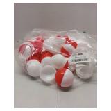 (UNUSED) BESTonZON Clear Plastic Fillable Ornament Balls, 50 Pack DIY Christmas Tree Ornaments, Empty Round Capsules with Red & White Colors for Gumball Machines, DIY Party Favors and Home Decor
